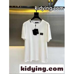ロゴプレート コットン 半袖Tシャツ ドルチェ&ガッバーナ ブランド コピー Tシャツ 偽物 ホワイトkid26CSfu0r