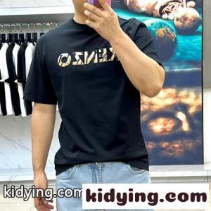 シンプル ロゴ 半袖Tシャツ ケンゾー Tシャツ コピー クルーネック ブラックkid26u01fyC