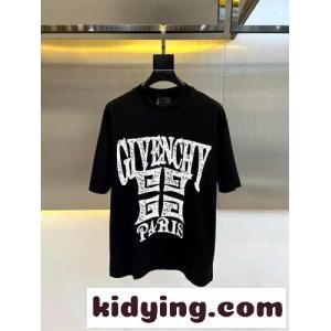 目を引く ロゴプリント コットン ジバンシィ スーパーコピー Tシャツ 偽物 半袖Tシャツ ブラックkid26aCmyie