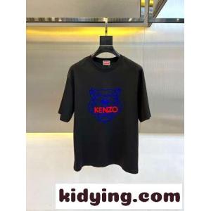 カジュアル ロゴ コットン 半袖Tシャツ ケンゾー Tシャツ コピー ブラックkid26zqaiqu