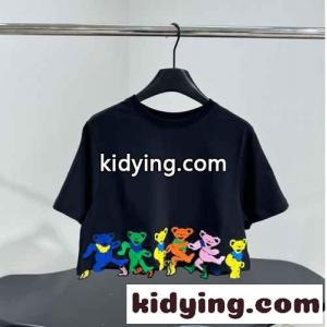 可愛い おしゃれ クロップドTシャツ ロエベ スーパーコピー Tシャツ コピー コットン ブラックkid26uaqumi