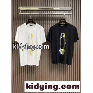 シンプル プリント クルーネック 半袖Tシャツ ヴェルサーチ ブランド コピーェ Tシャツ 偽物kid26TvK1Tf