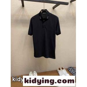 洗練された コットン ポロシャツ アルマーニ ブランド コピー Tシャツ 偽物 ブラックkid26LP959D
