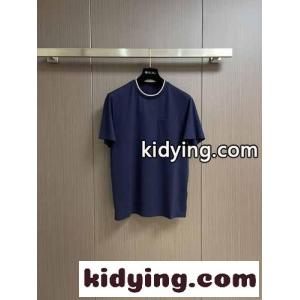 シンプル サドルステッチTシャツ エルメス コピーブランド Tシャツ コピー コットン ネイビーkid264j4fSj