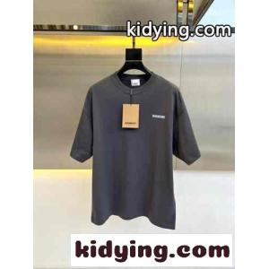 カジュアル リラックス 半袖Tシャツ バーバリー ブランド コピー Tシャツ 偽物 クルーネック グレーkid269n81bu