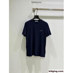 ユニセックス 人気 シンプル コットンジャージ 半袖Tシャツ プラダ ブランド コピー Tシャツ コピー ネイビーkid261ze8Dm