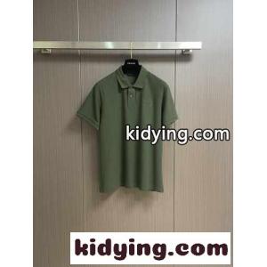 洗練された シンプル プラダ ブランド コピー Tシャツ コピー コットンピケ ポロシャツ グリーンkid26HHzWvy