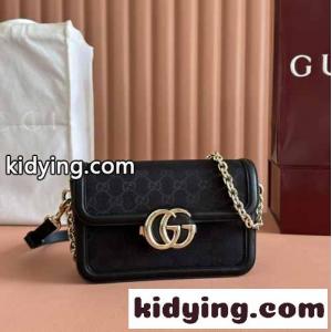 注目の新作 グッチ ブランド コピー GOスモール ショルダーバッグ スーパーコピー 826761 ブラックkid261zKH5f