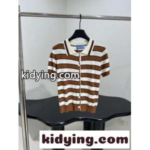 ストライプ 半袖カーディガン プラダ コピー ニット コピー レディースkid26LT1Duu
