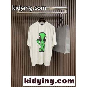 ストリート カジュアル プリント 半袖Tシャツ バレンシアガ ブランド コピー Tシャツ コピー ユニセックスkid26LDGPzC