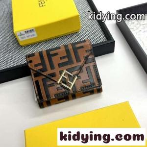 人気 コンパクト 三つ折り財布 フェンディ ブランド コピー 財布 スーパーコピー ウォレット ブラウンkid26CWv41z
