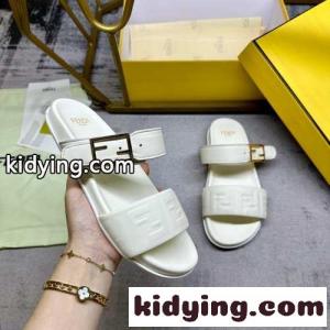 カジュアル フェンディ スーパーコピー フィール スーパーコピーミュール サンダル ホワイトkid26f8vSju