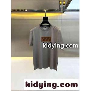 ベーシック ロゴ コットン 半袖Tシャツ フェンディ スーパーコピー Tシャツ 偽物 グレーkid26uaei0z
