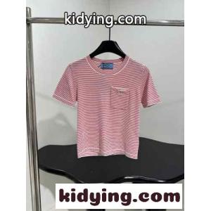 ストライプ クルーネック セーター プラダ コピー ニット コピー レディース 半袖トップスkid26Sreuam