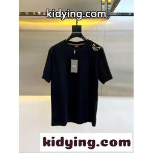 シンプル カジュアル 半袖Tシャツ フェンディ スーパーコピー Tシャツ 偽物 クルーネック ブラックkid26rCmyaq