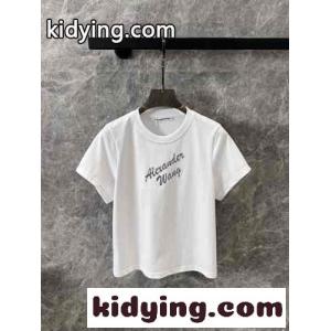 シンプル ロゴ コンパクト 半袖Tシャツ アレキサンダーワング Tシャツ コピー ホワイトkid26iiaiOr