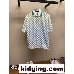 ダミエ グラディエント プリントシルクポロシャツ ルイ・ヴィトン Tシャツ コピーkid269X5n4D