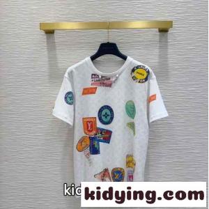 マヒナ パッチプリントTシャツ ルイ・ヴィトン 半袖Tシャツ コピー ホワイトkid264PL1vu