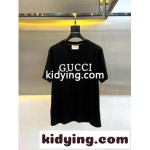 シンプル コットン クルーネック 半袖Tシャツ グッチ スーパーコピー Tシャツ 偽物 ブラックkid26PLzSHj