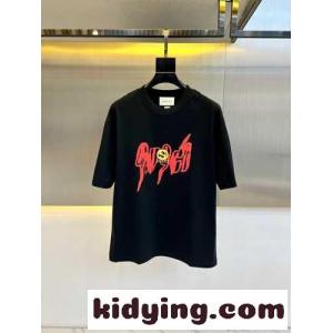カジュアル クルーネック 半袖Tシャツ グッチ スーパーコピー Tシャツ 偽物 合わせやすい ブラックkid26LfKH1z