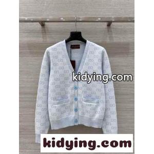 定番 合わせやすい Vネック カーディガン グッチ コピー ニット コピー ブルーkid26beyGnq