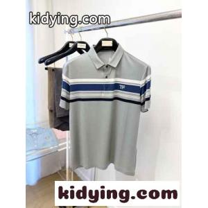 カジュアル おしゃれ 半袖ポロシャツ トムフォード Tシャツ 偽物 コットン グレーkid26TDCiai