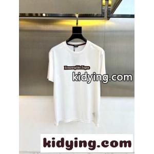 シンプル ロゴ 半袖Tシャツ エルメネジルド・ゼニア Tシャツ コピー クルーネック ホワイトkid26e0rGLj