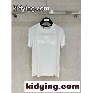 シンプル ロゴ入り クルーネック 半袖Tシャツ トムフォード Tシャツ 偽物 ホワイトkid26rCyGLj
