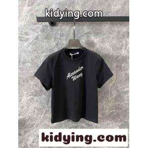 シンプル ロゴ コンパクト 半袖Tシャツ アレキサンダーワング Tシャツ コピー ブラックkid26SP5LXf