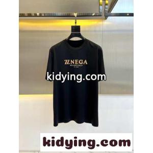 ベーシック ロゴ入り クルーネック 半袖Tシャツ エルメネジルド・ゼニア Tシャツ コピー ブラックkid26DO5jaa