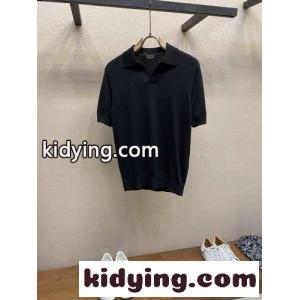 上品 コットン ニットポロシャツ エルメネジルド・ゼニア ニット コピー ブラックkid264HzqWn