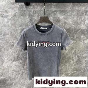 アレキサンダーワング Tシャツ コピー シンプル ロゴ コンパクト 半袖Tシャツ グレーkid26ruqa4j