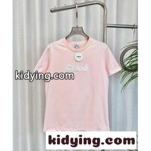 シンプル ロゴ入り 半袖Tシャツ クロエ Tシャツ スーパーコピー クルーネック ピンクkid26iCu4jq