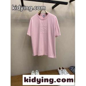 リラックスフィット コットンTシャツ ロエベ コピーブランド Tシャツ コピー 半袖トップス ピンクkid26DWrOzi