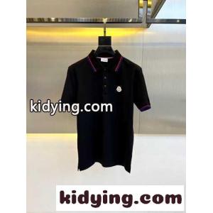 カジュアル コットンピケ 半袖ポロシャツ モンクレール スーパーコピー Tシャツ スーパーコピー ブラックkid26raSnei
