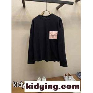 コットンジャージー オーバーサイズ 長袖Tシャツ ボッテガ・ヴェネタ Tシャツ コピー ブラックkid26KHvi4f
