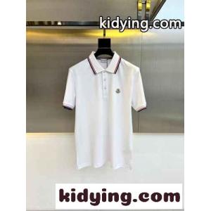 カジュアル コットンピケ 半袖ポロシャツ モンクレール ブランド コピー Tシャツ スーパーコピー ホワイトkid269D8nKr