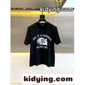カジュアル 定番 プリント ドルチェ&ガッバーナ コピー Tシャツ コピー 半袖Tシャツ ブラックkid26HP9n4n