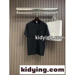 カジュアル おしゃれ クルーネック 半袖Tシャツ ロエベ ブランド コピー Tシャツ コピー コットン ブラックkid265Hniea