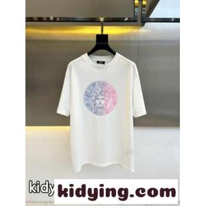 カジュアル 快適 クルーネック 半袖Tシャツ ヴェルサーチ スーパーコピーェ Tシャツ コピー ホワイトkid26XPbSPr