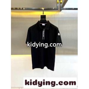 モンクレール コピー Tシャツ スーパーコピー カジュアル コットンピケ 半袖ポロシャツ ブラックkid265zWD8v