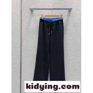 ミュウミュウ スーパーコピー パンツ コピー おしゃれ ダブルウエスト ロングパンツ レディース ブラックkid268TnG9j