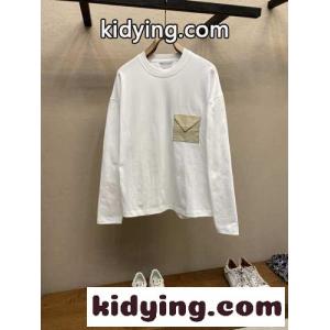 コットンジャージー オーバーサイズ 長袖Tシャツ ボッテガ・ヴェネタ Tシャツ コピー ホワイトkid26r0DqSv