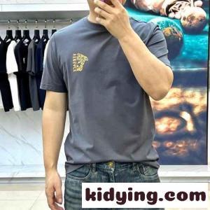 シンプル クルーネック 半袖Tシャツ ヴェルサーチ ブランド コピーェ Tシャツ コピー グレーkid26W5fi4v