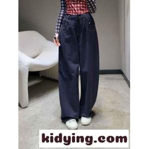 カジュアル ルーズワイドデニム ロエベ コピー ジーンズ コピー レディース ロングパンツ ブルーkid26myiCym