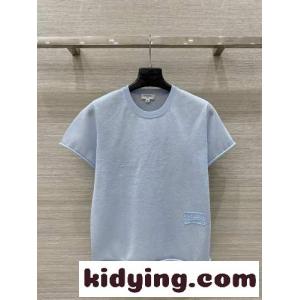 春夏 シンプル 半袖ニット トップス シャネル コピー Tシャツ コピー ブルーkid26HTD0ni