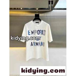 カジュアル コットン 半袖Tシャツ アルマーニ コピー Tシャツ コピー クルーネック ホワイトkid26eqym8b