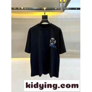 ストリート カジュアル コットン 半袖Tシャツ クロムハーツ スーパーコピー Tシャツ コピー ブラックkid26nCaKfe