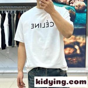 カジュアル ゆったり クルーネック 半袖Tシャツ セリーヌ コピー Tシャツ コピー ホワイトkid26neuemi