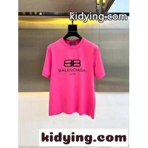 カジュアル ロゴプリント 半袖Tシャツ バレンシアガ コピー Tシャツ コピー コットン ピンクkid269rGLjy